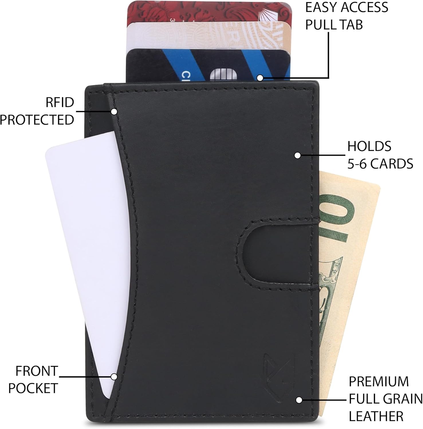 FOXHACKLE Credit Card Holder Slim Minimalist Front Pocket Leather Wallets for Men Small Thin Card Case Wallet. - Image 2