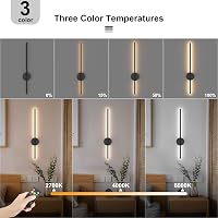 Aipsun Akkumulátoros Fali Lámpa 10000 mAh - 80 cm Távirányítós LED Világítás Időzítővel, Fényerőszabályzóval, Vezeték Nélküli Modern Fekete  2