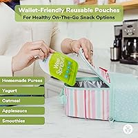 Vista 4 de WeeSprout Bolsas de comida reutilizables con doble cremallera (verde, 7 onzas líquidas)