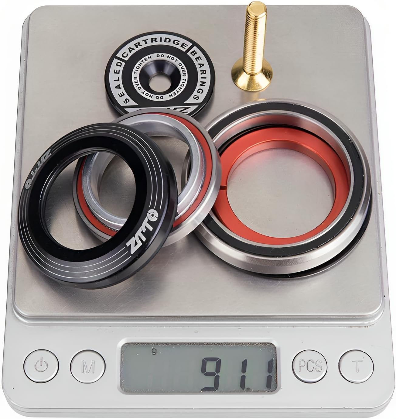 Bike Headset, 42mm 52mm CNC 1 1/8"-1 1/2" Tapered Tube Fork Straight IS42 IS52 Integrated Angular Contact Bicycle Bearing Headset, 4252ST