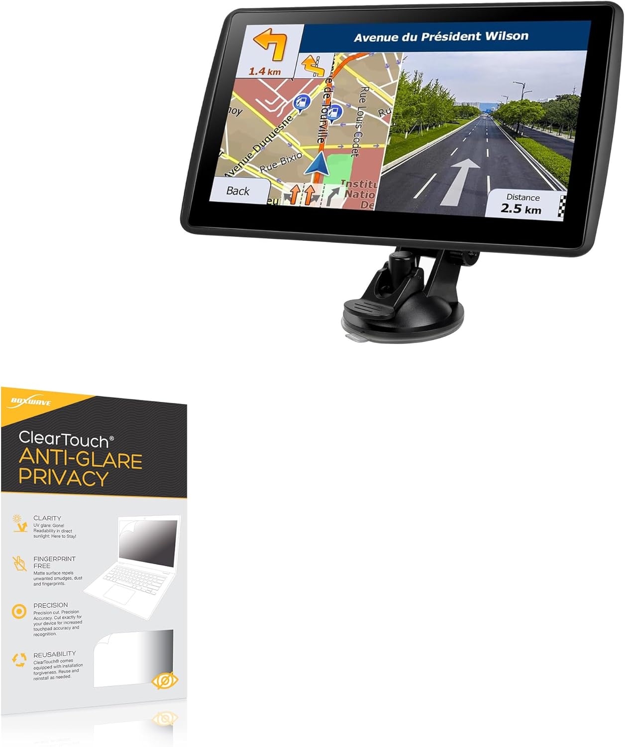BoxWave Screen Protector Compatible with GIFEHU GPS Navigator for Car Truck RV- 2024 Map (7 in) - ClearTouch Anti-Glare Privacy (2-Pack), Privacy Screen Protector Flexible Film Anti-Glare