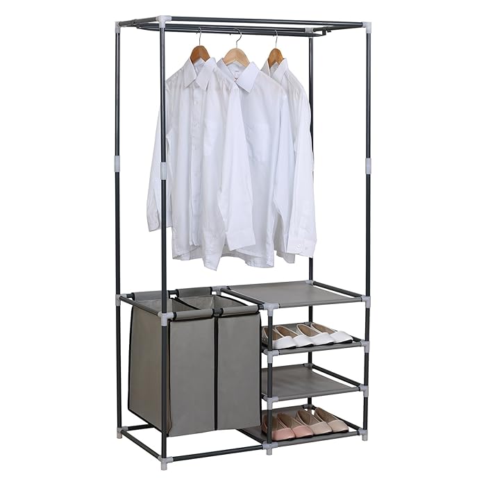 Buy Woltu Heavy Duty Double Rod Adjustable Clothes Garment Rack 4 Tiers