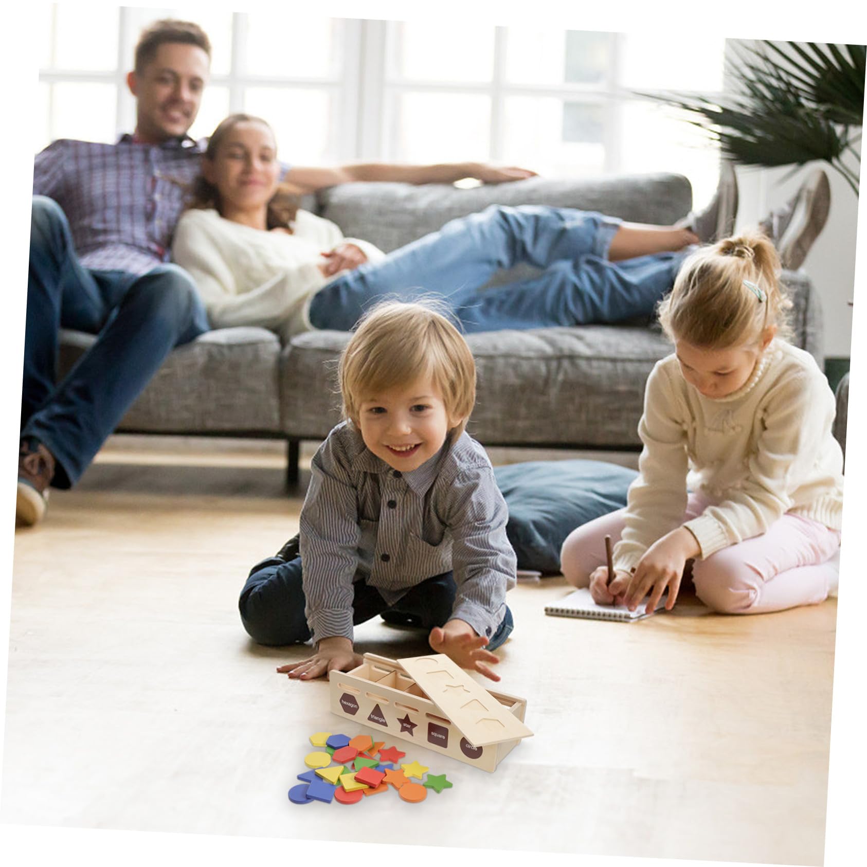 Clasificador de Formas de Madera Juguete Educativo para Bebés y Niños Pequeños para Desarrollo Sensorial y Coordinación Mano-Ojo