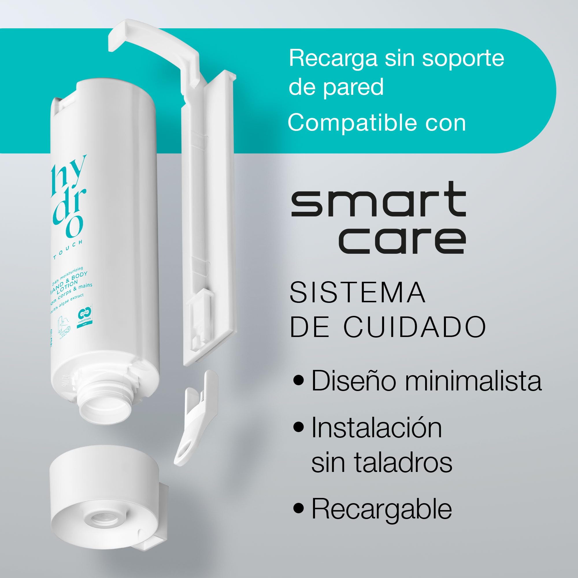 ADA Cosmetics Loción Manos y Cuerpo – Pack de 6 x 300 ml, loción hidratante y nutritiva vegana con minerales marinos y extracto de algas, compatible con soporte SmartCare