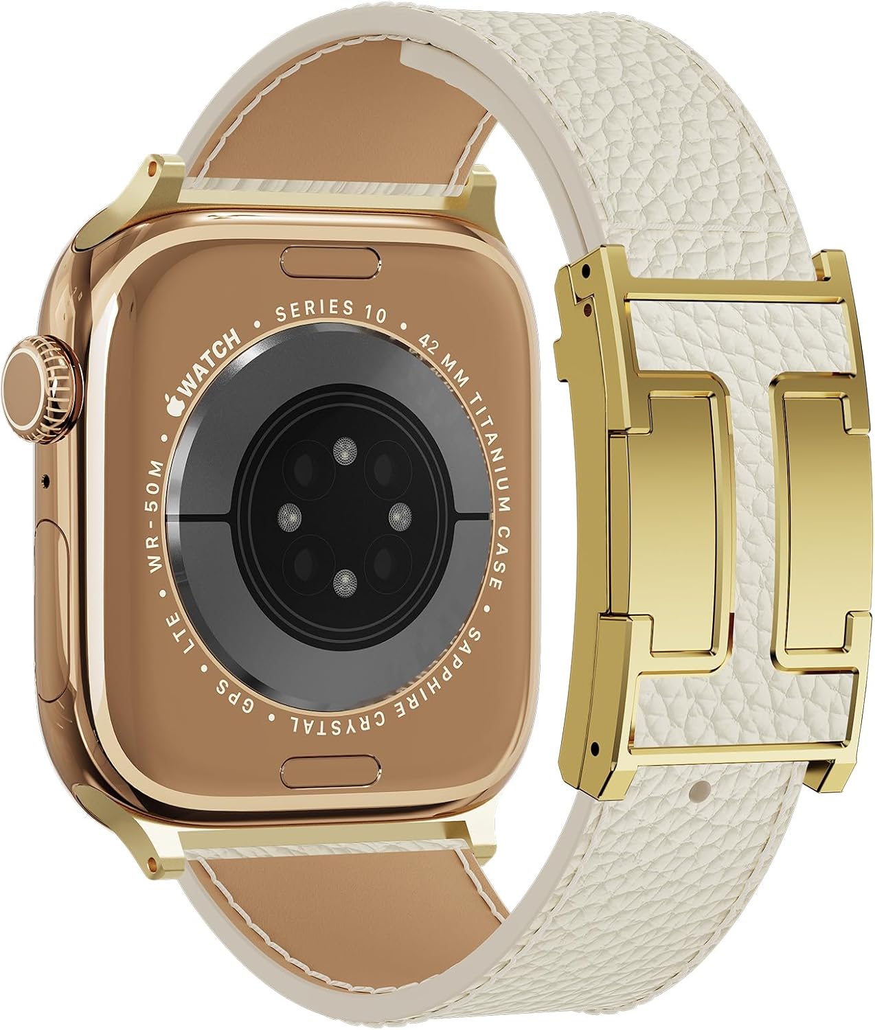 Leather Magnetic Watch Band Compatible with Apple Watch Ultra 49mm 46mm 45mm 44mm 42mm 41mm 40mm 38mm, Designer Replacement Strap for Women Men iWatch Series 9/8/7/6/5/4/3/2/1/SE/Ultra 2