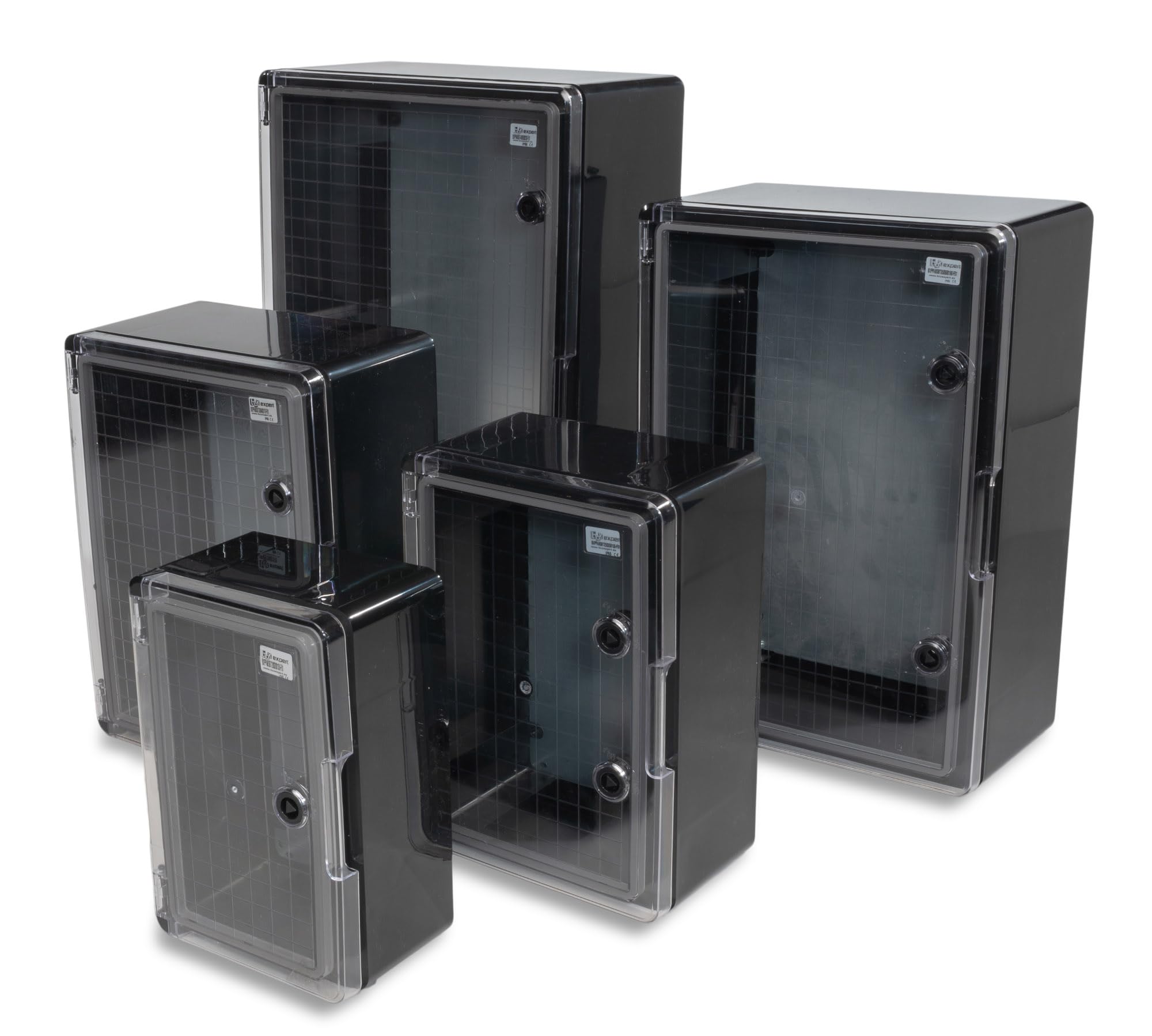 BOXEXPERT caja de distribucion exterior IP65 ABS 700x500x250mm Fleet, impermeable, armario electrico/mural, caja industrial vacia, negro
