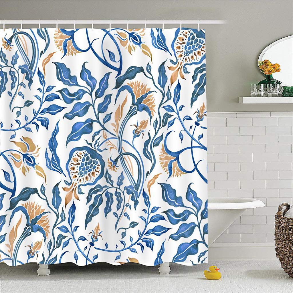Rideau De Douche Résistant à La Moisissure Lavable Rideaux De Bain Lavables Rideaux De Douche en Polyester Imperméable avec 12 Crochets pour Salle De Bains