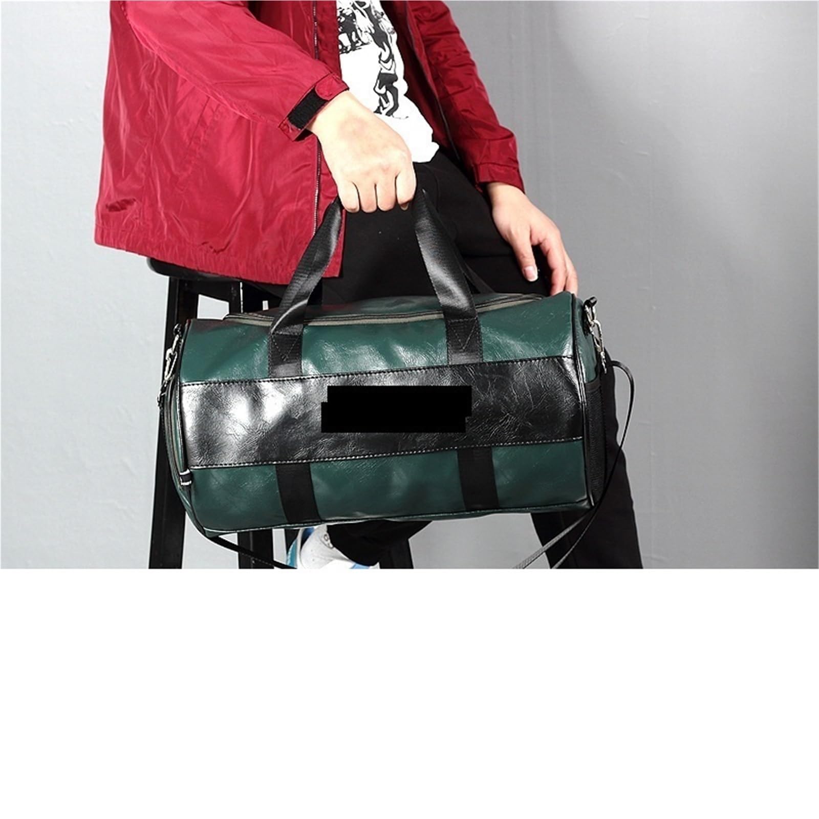 Große Leder-Sporttasche Fitness Reisetasche Trockenen Trennung Männer Fitness Sport Tasche Frauen Hand-gehalten für Männer Trainingsbag