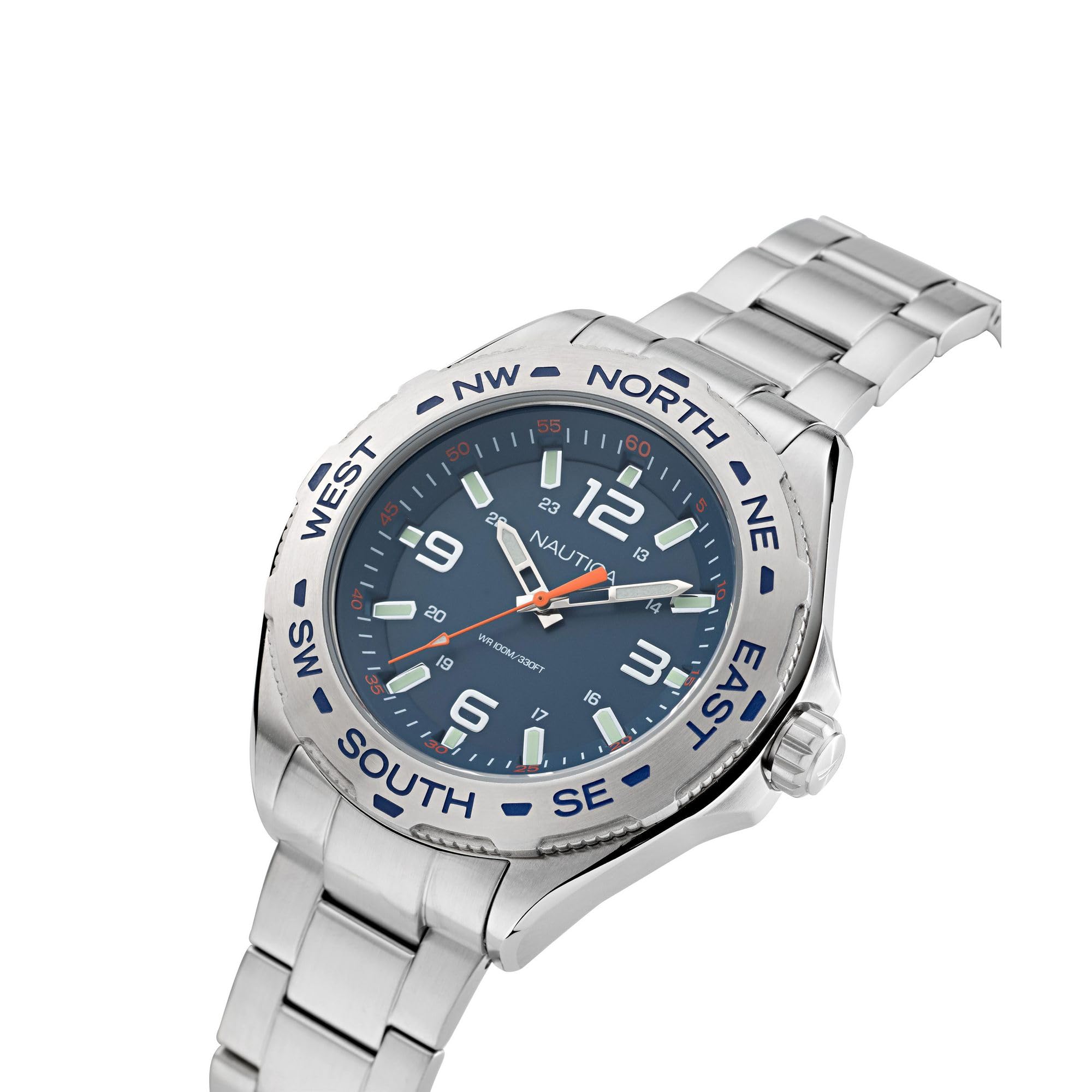 Nautica Men's NAPCWS302 Clearwater Beach Recycled (85%) Stainless Steel Bracelet Watch