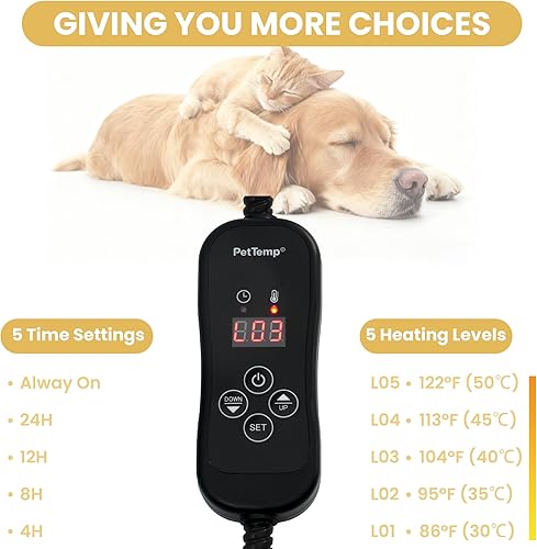 Miniatura 4 de Almohadilla térmica grande para perros y cama térmica para mascotas para perros grandes y múltiples mascotas, almohadilla térmica impermeable para