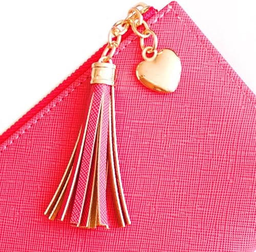 Miniatura 4 de Cartera para mujer Linda Elegante Larga y delgada, con tarjetero, monedero minimalista, con borlas finas y cremallera, carteras para niñas y damas