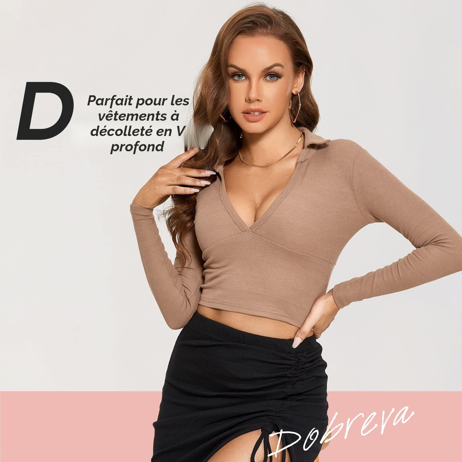 DOBREVA Femme Soutien Gorge Push up Dentelle avec Armatures Plongeant Rembourré Moulé