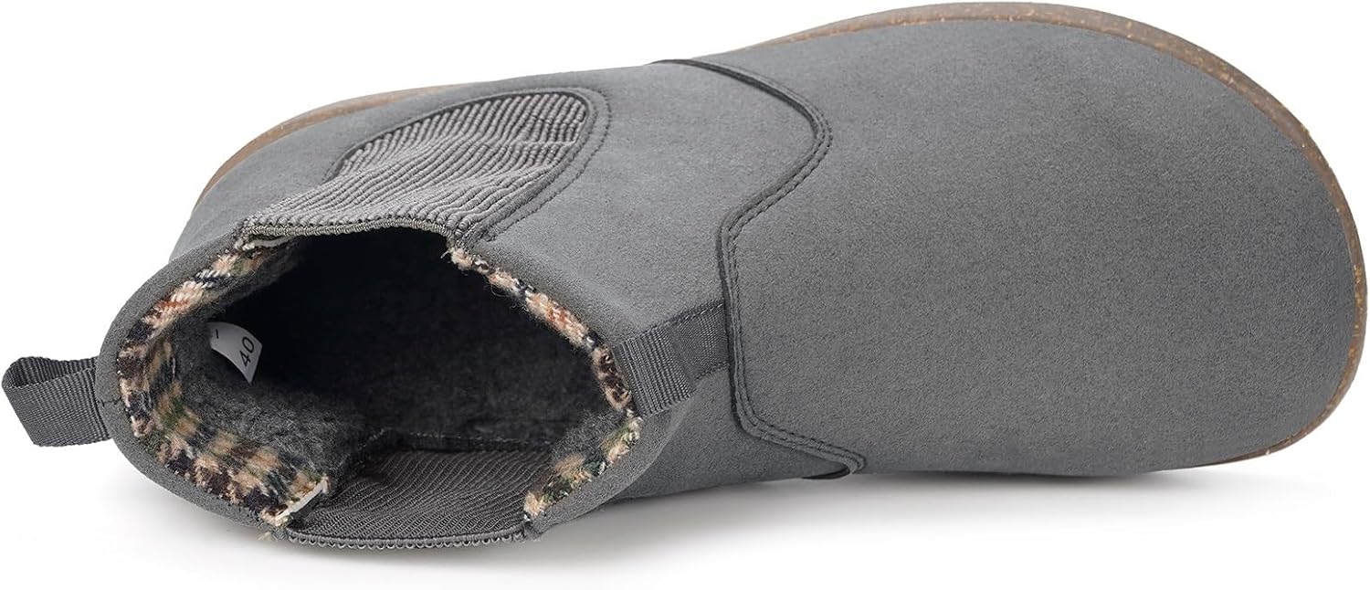 Womens Mens Chelsea Boots Minimalist Winter Snow Boots Wide Width Ankle Booties with Arch Support Slip-on Short Boot Shoes 9 Wide Women/7.5 Wide Men Grey image 3 of 6 B0DJ6YZQPP