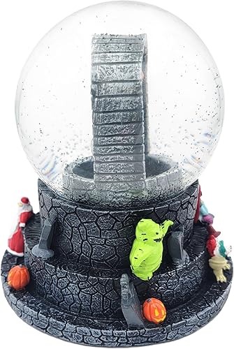 Miniatura 3 de Spirit Halloween The Nightmare Before Christmas - Globo de nieve con diseño de calabaza Jack Skellington King, con licencia oficial, NBC, decoración