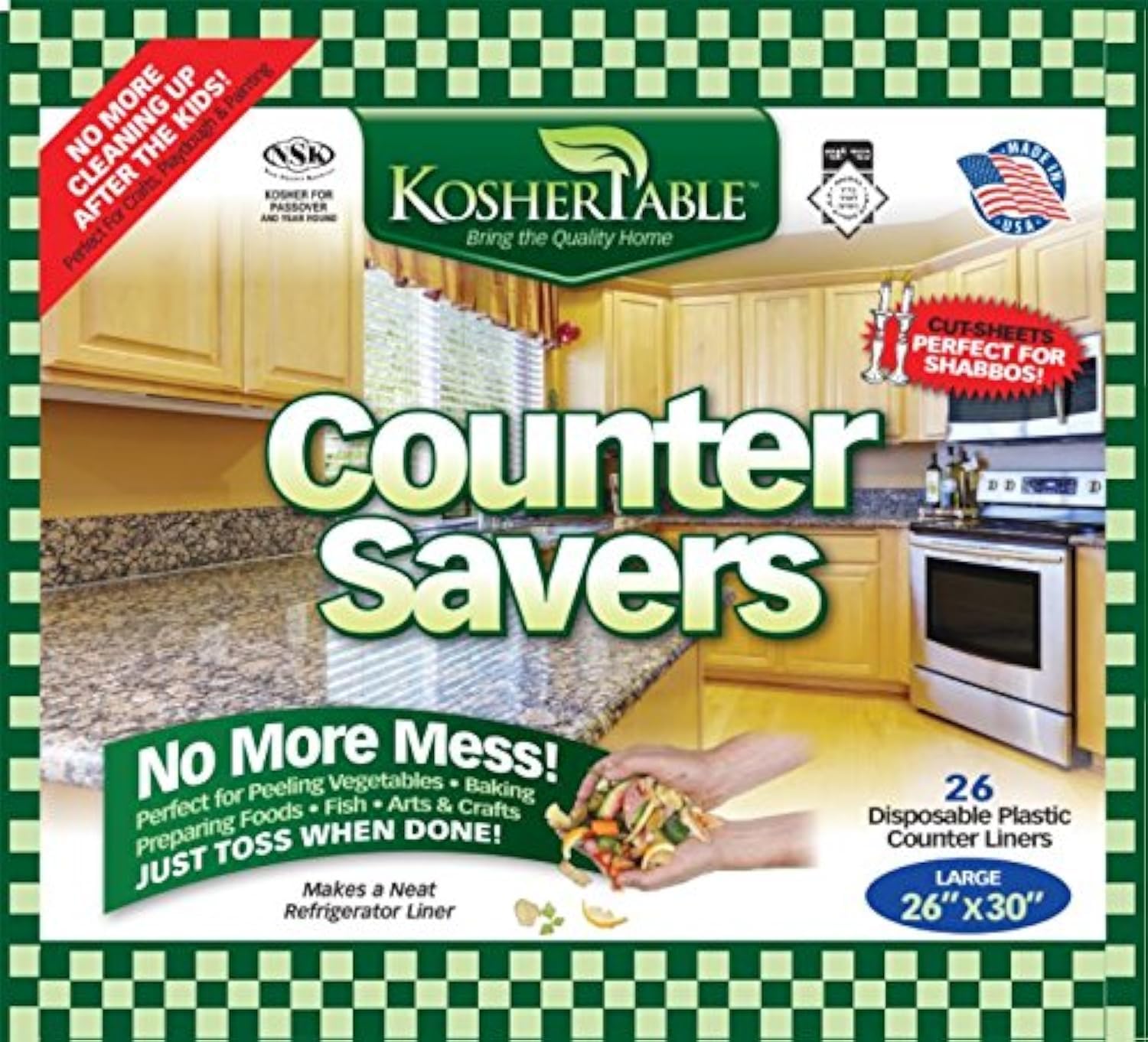 eDayDeal Disposable Counter Liners- Pack Of 25 Plastic Kitchen Counter Covers For Easy Cleanup After Food Prep- Foldable, Versatile Kitchen Countertop
