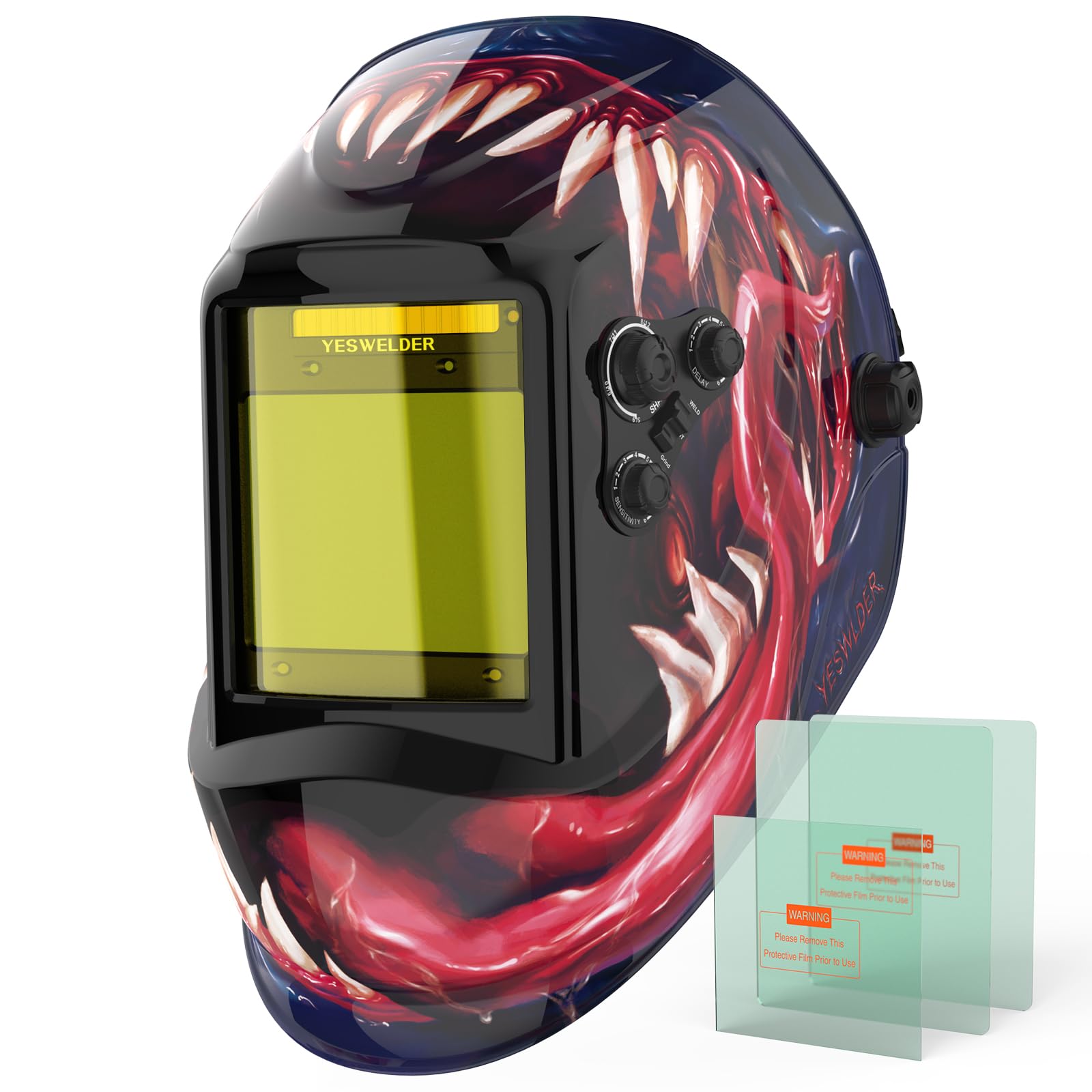 YESWELDER Welding Mask True Colour Large View 10X9cm Auto Darkening Welding Helmet Solar Powered Blue Light Blocking, 4 Sensors Wide Shade 4/5-9/9-13 for TIG MIG ARC CUT GRIND Welder Mask