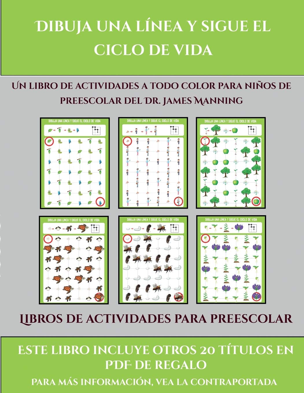 Libros de actividades para preescolar (Dibuja una línea y sigue el ciclo de vida): Este libro contiene 30 fichas con actividades a todo color para niños de 5 a 7 años (34)