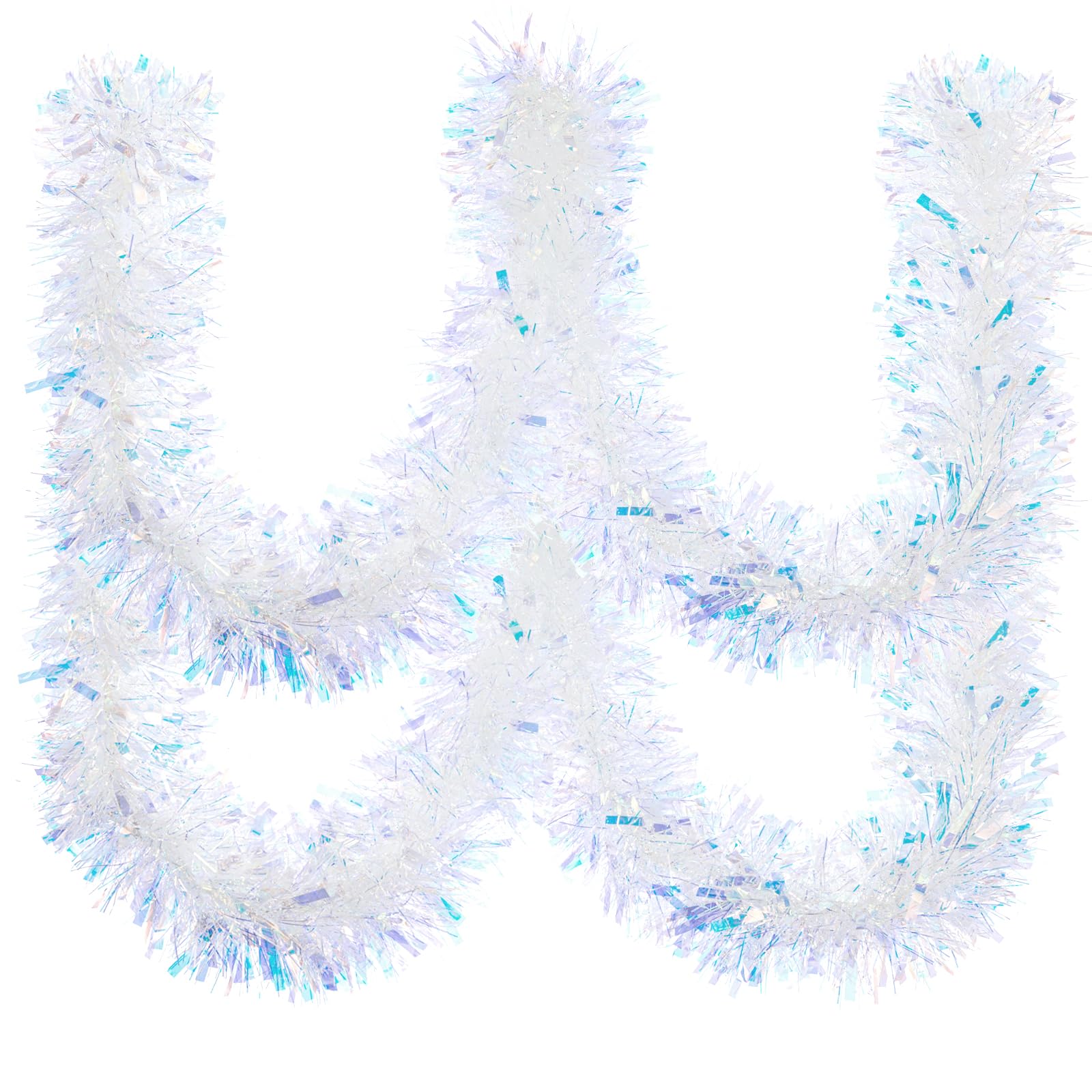 6 m lange Weihnachts-Lametta-Girlande, schillerndes Metallic-Lametta, gedrehte Girlande, Glitzerfolie, Girlande für Weihnachtsbaumdekoration, Hochzeit, Partyzubehör
