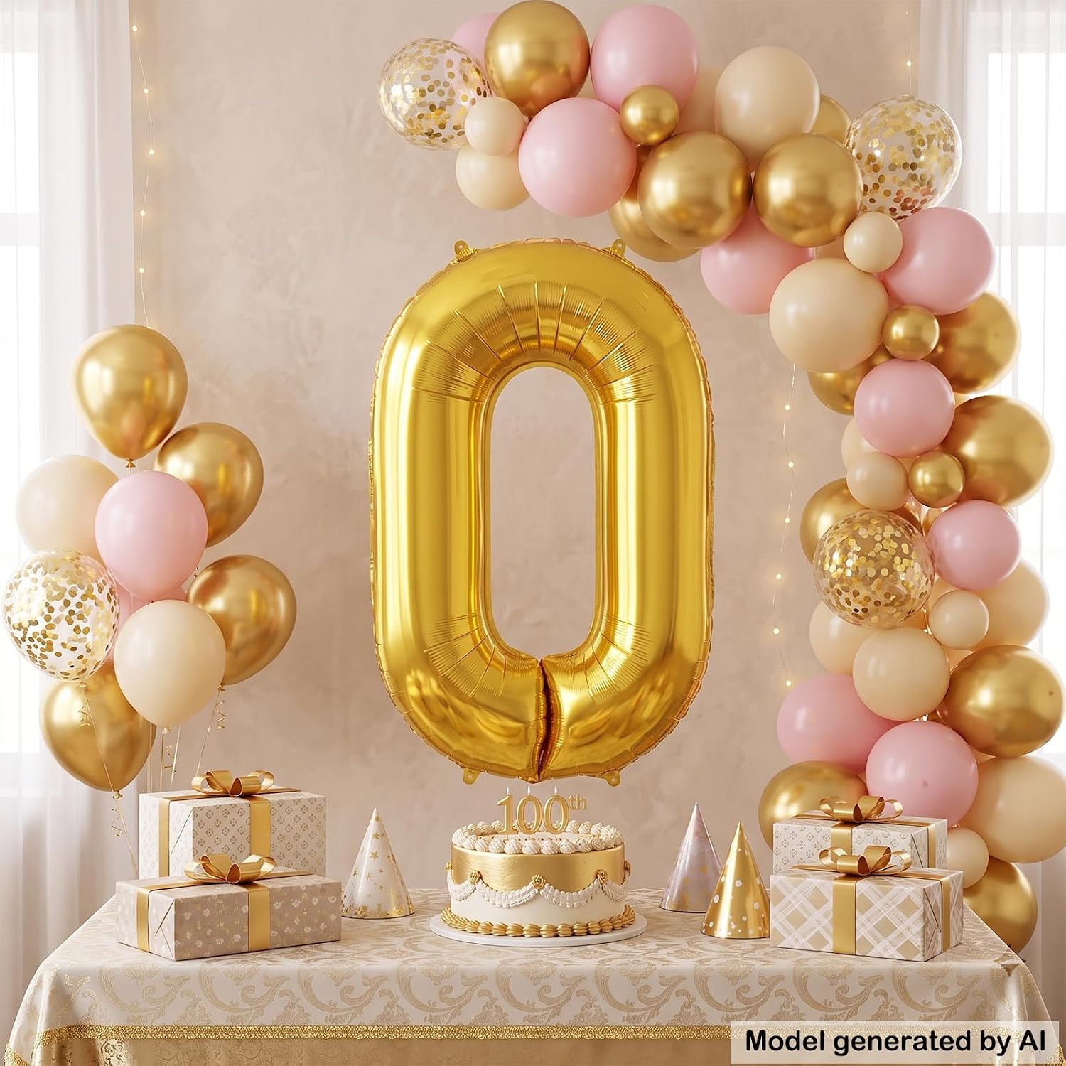 40 Inch Gold Number 0 Foil Balloon for Golden Anniversary Birthday Decor image 3
