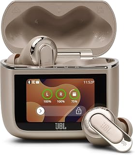 JBL TOUR PRO 3 无线耳机 蓝牙/混合降噪/高解析率无线LDAC/双驱动器/多点/防尘防水/支持无线充电/配备智能触控显示屏/奶色 / JBLTOURPRO3LTT