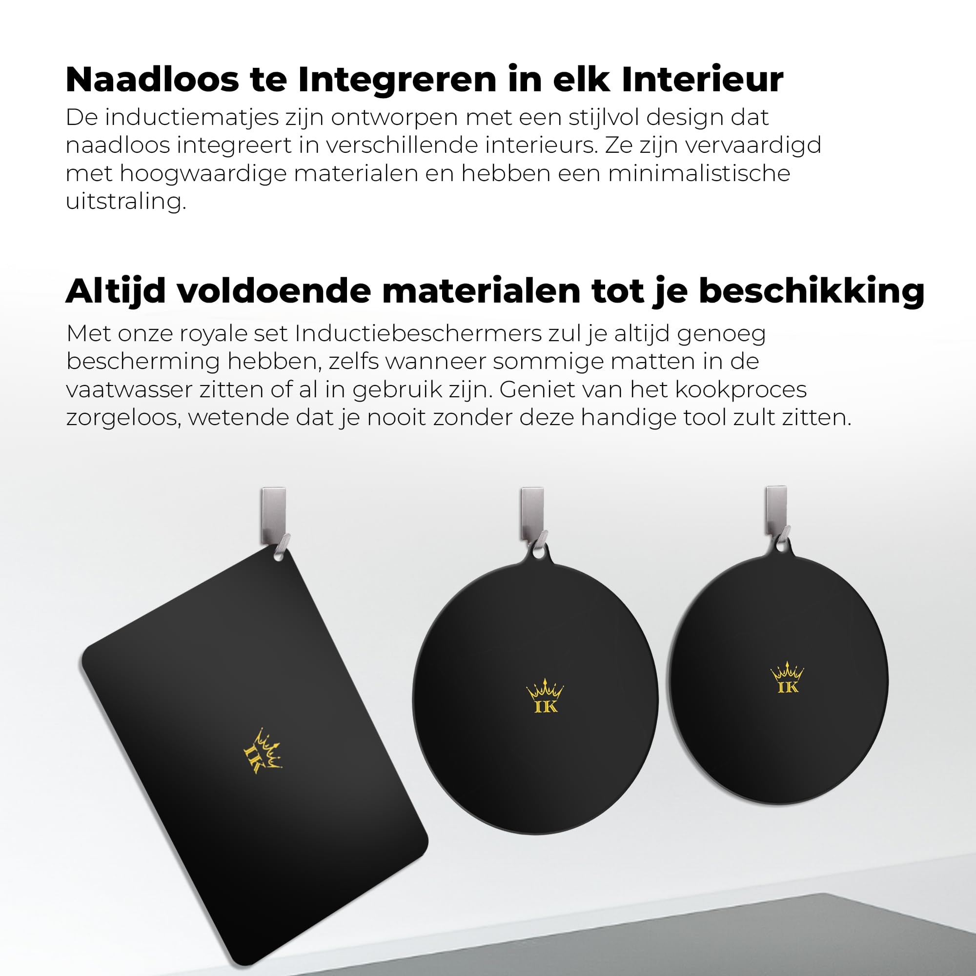 Esteras protectoras de inducción – 6 esteras + 3 colgantes de lujo gratis - Redondo - Negro - Anti Slip - Hasta 230 grados - Elegante - Estera de inducción – Estera antideslizante -