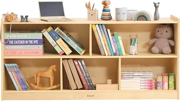 Bateso Large Toy Storage Organizer, Montessori Bookshelf, Kids Bookshelf, Wooden Storage Cabinet for Classroom, Kids Boo