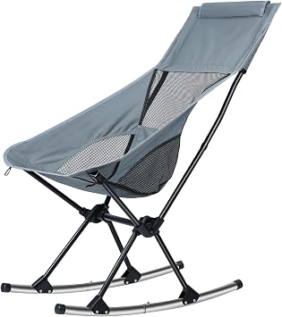 Folding Rocking Camping Chair,Heavy Duty Recliner Chair Portable Camping Rocker for Patio Front Porch Backyard Lawn Living Room,Supports 253 LBS 1 Set