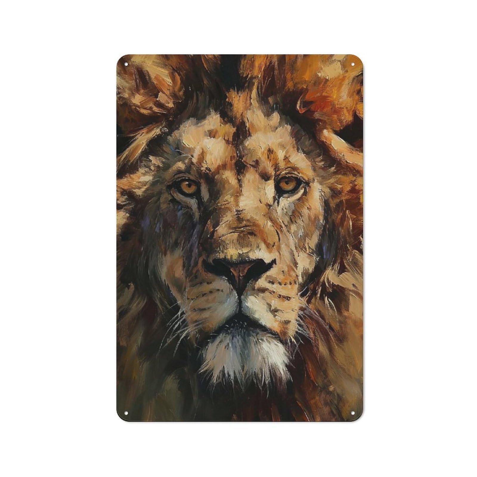Junmoney Style-17 Workshop Style Regal Gaze Tin Sign 30X20cm, Industrial Wall Art For Garage, Hobby Room, Office Or Man Cave