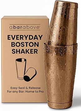 A Bar Above Professional Boston Shakers Set 18 oz Weighted Stainless Steel Cocktail Shaker Set for Bartenders, Premium 304 St