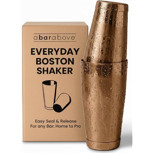 A Bar Above Professional Boston Shakers Set 18 oz Weighted Stainless Steel Cocktail Shaker Set for Bartenders, Premium 304 Steel Bar Shaker, Essential Bartending Tools for Mixing Drinks