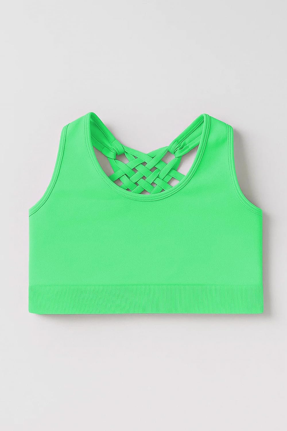 Kurve Girl’s Seamless Strappy Back Stretchy Crop Undershirt Bra, Made in USA - Image 2