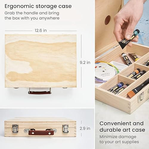 Miniatura 4 de Arteza Kit de pintura Gouache, juego de arte de 21 piezas, 12 tubos de pintura artística Gouache, 5 pinceles acrílicos, almohadilla de papel, paleta