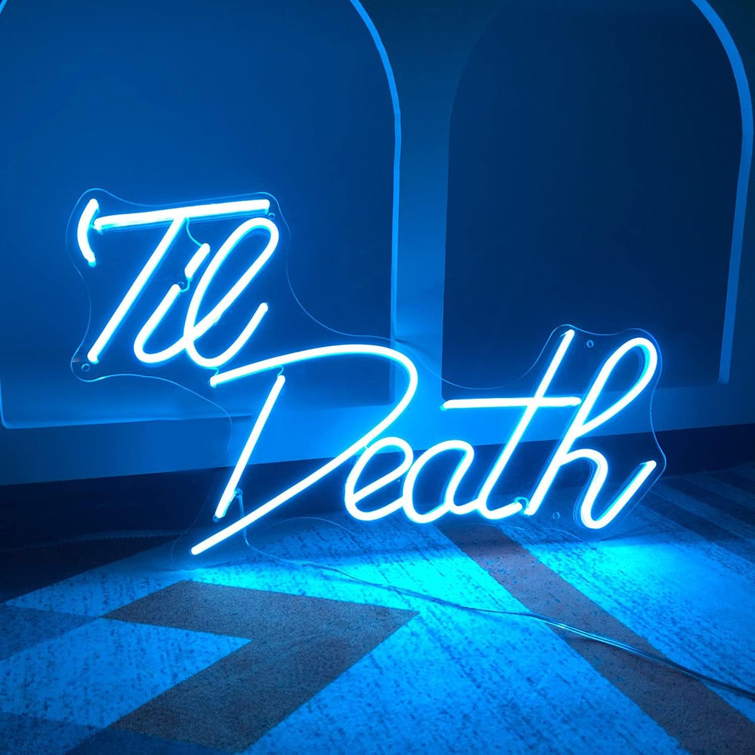 Til Death Neon Sign Light for Bedroom Bar Party Home Led Neon Light Custom Led Neon Hangs Sign Home Room Wall Decoration (Red-Style 2)