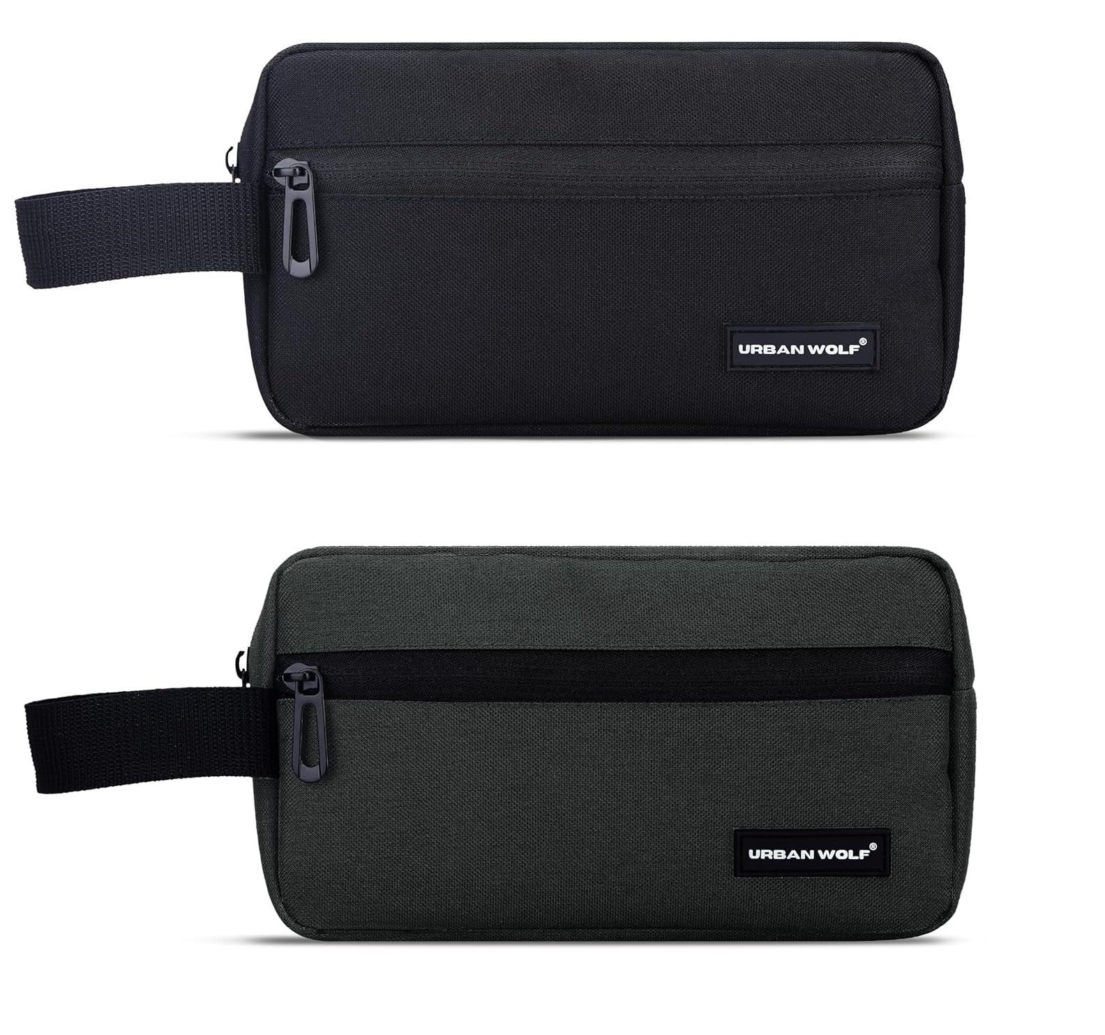 urban wolf Travel Toiletry Bag for Men and Women Water-Resistant Shaving Kit/Bag for Toiletry Accessories, Hanging Dopp Kit, Cosmetics Pouch with Multiple Pockets (Black and Charcoal), Pack of 2-picture-17