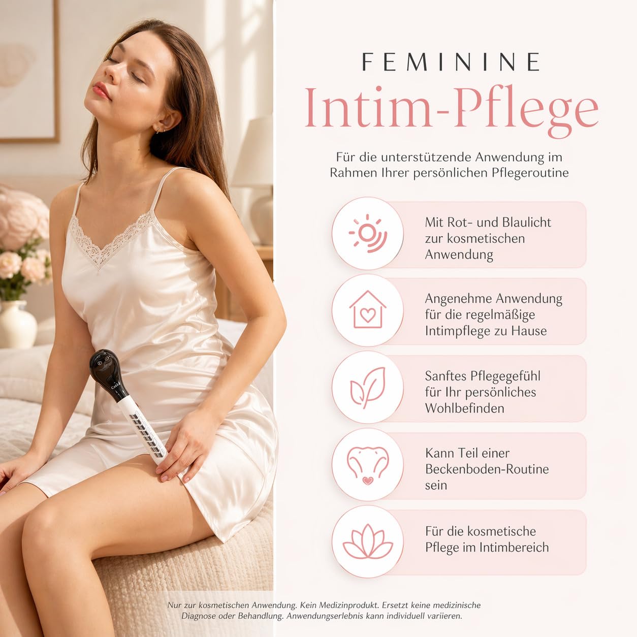 Cool-i ® Vaginaltrainer mit EMS & Lichtanwendung – Rot-/Blaulicht, 16 Elektroden – Ergonomisch, tragbar, für Frauen zur Unterstützung der Beckenbodenpflege