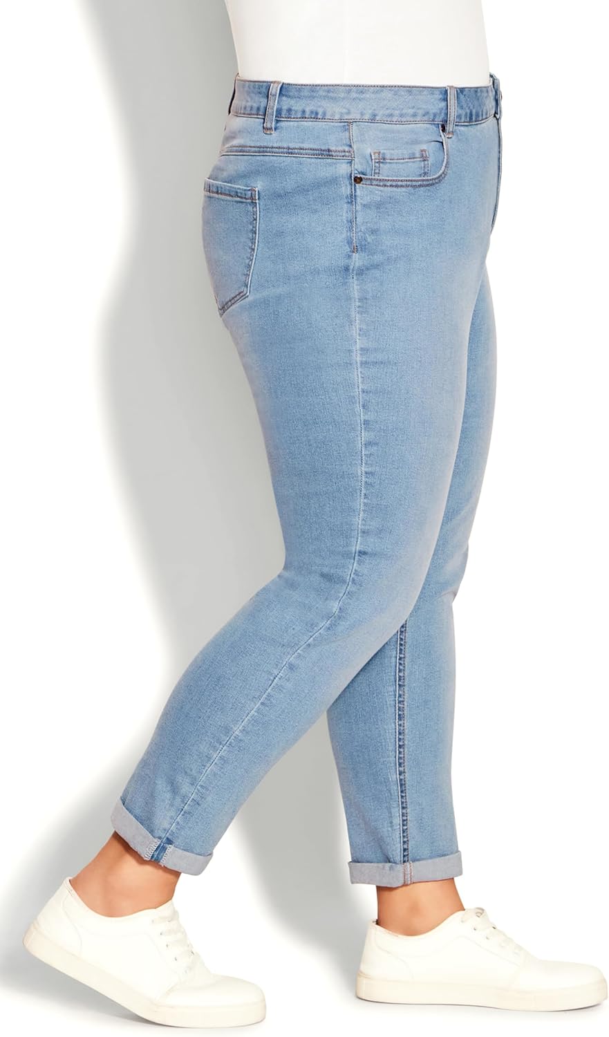 Avenue Women's Plus Size Jean - Stretch Girlfriend, 30 Light Wash - Image 8