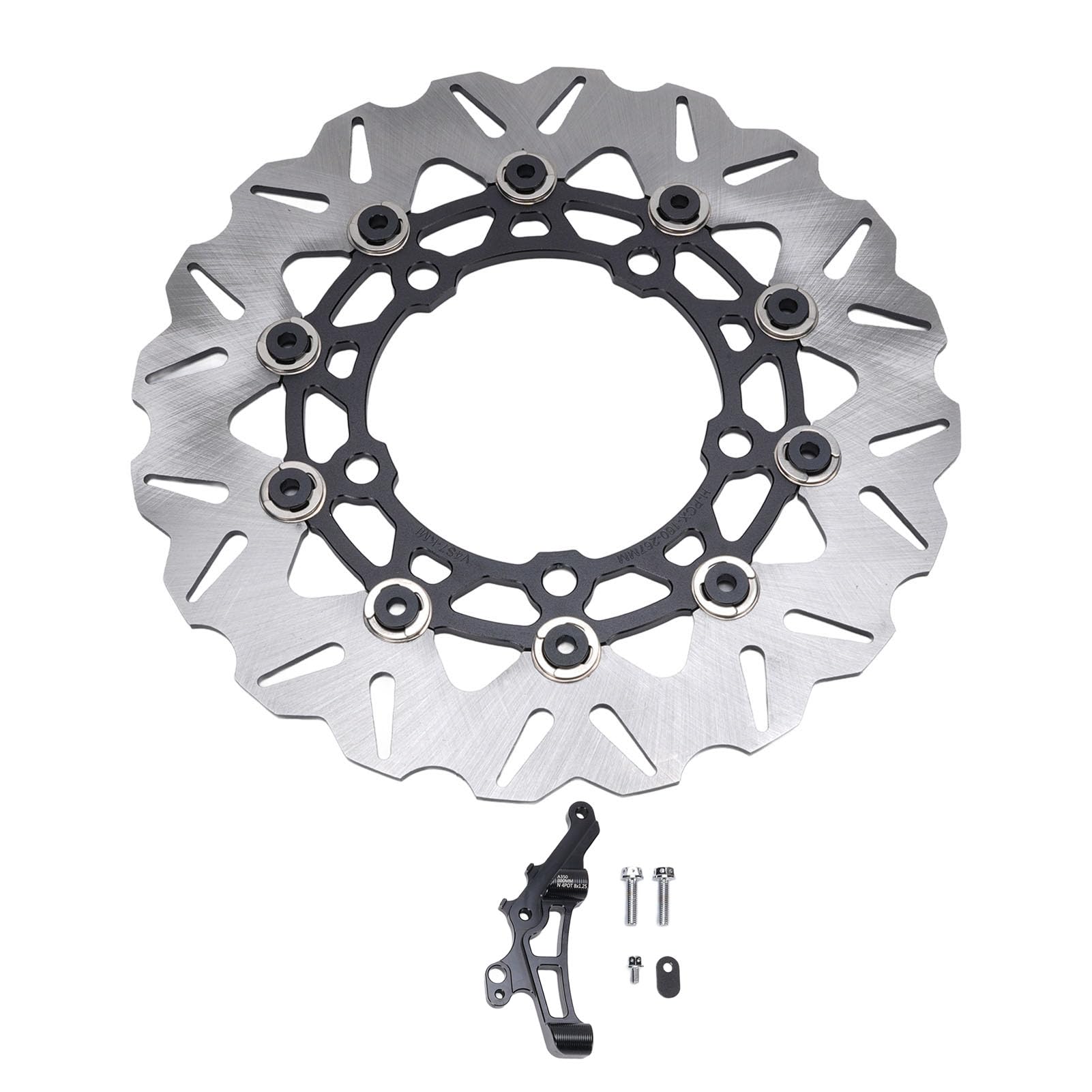 Ausla Disco Freno Anteriore per Moto, Diametro 300mm, Disco Freno Flottante in Acciaio Inossidabile CNC per ADV350 2017 2025 (BLACK)
