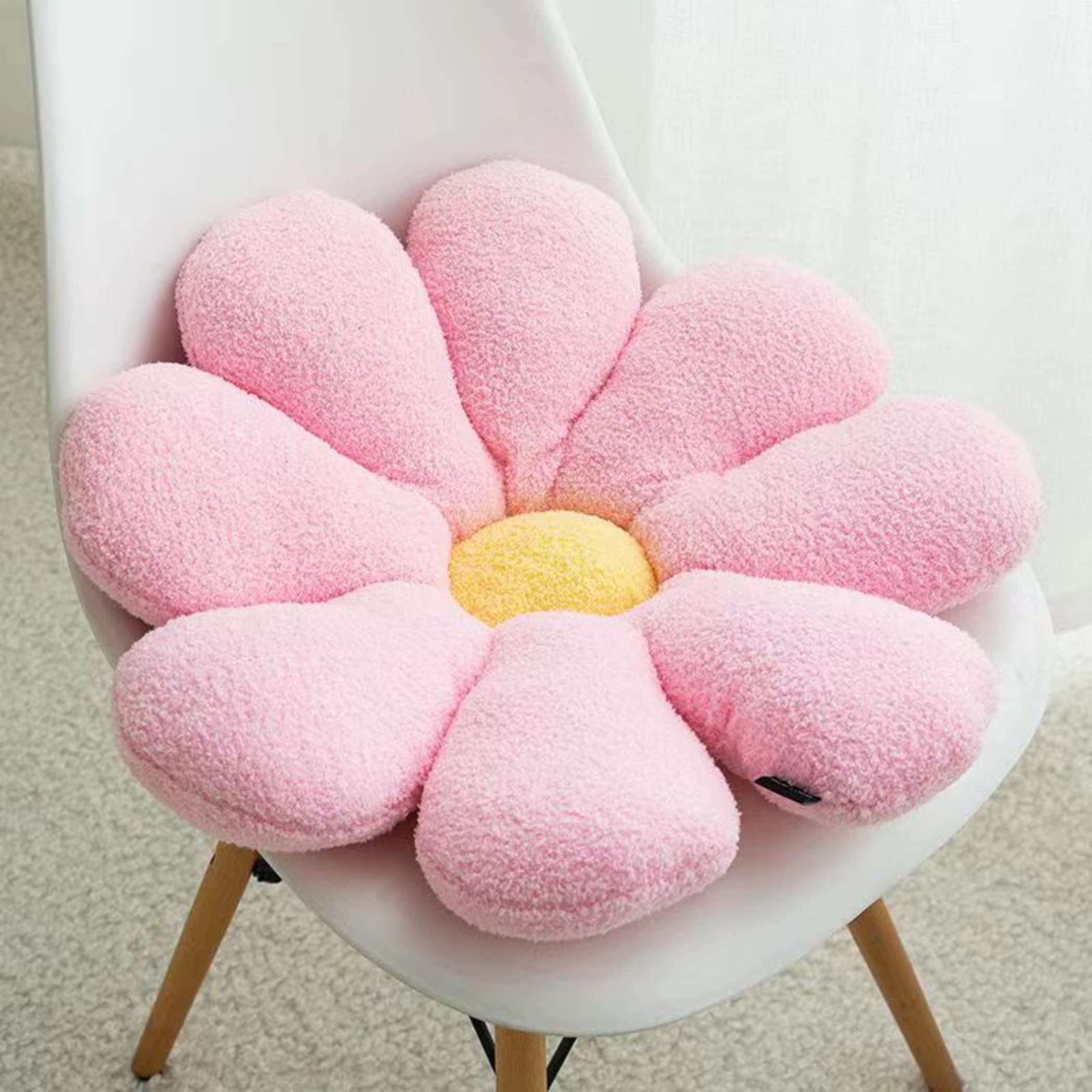 HXIYAN Flower Pillow Funny Cushion Floor Pillow Flower Cushion seat Cushion Sofa Cushion Bed Pillow car Cushion (19.6in, Pink)