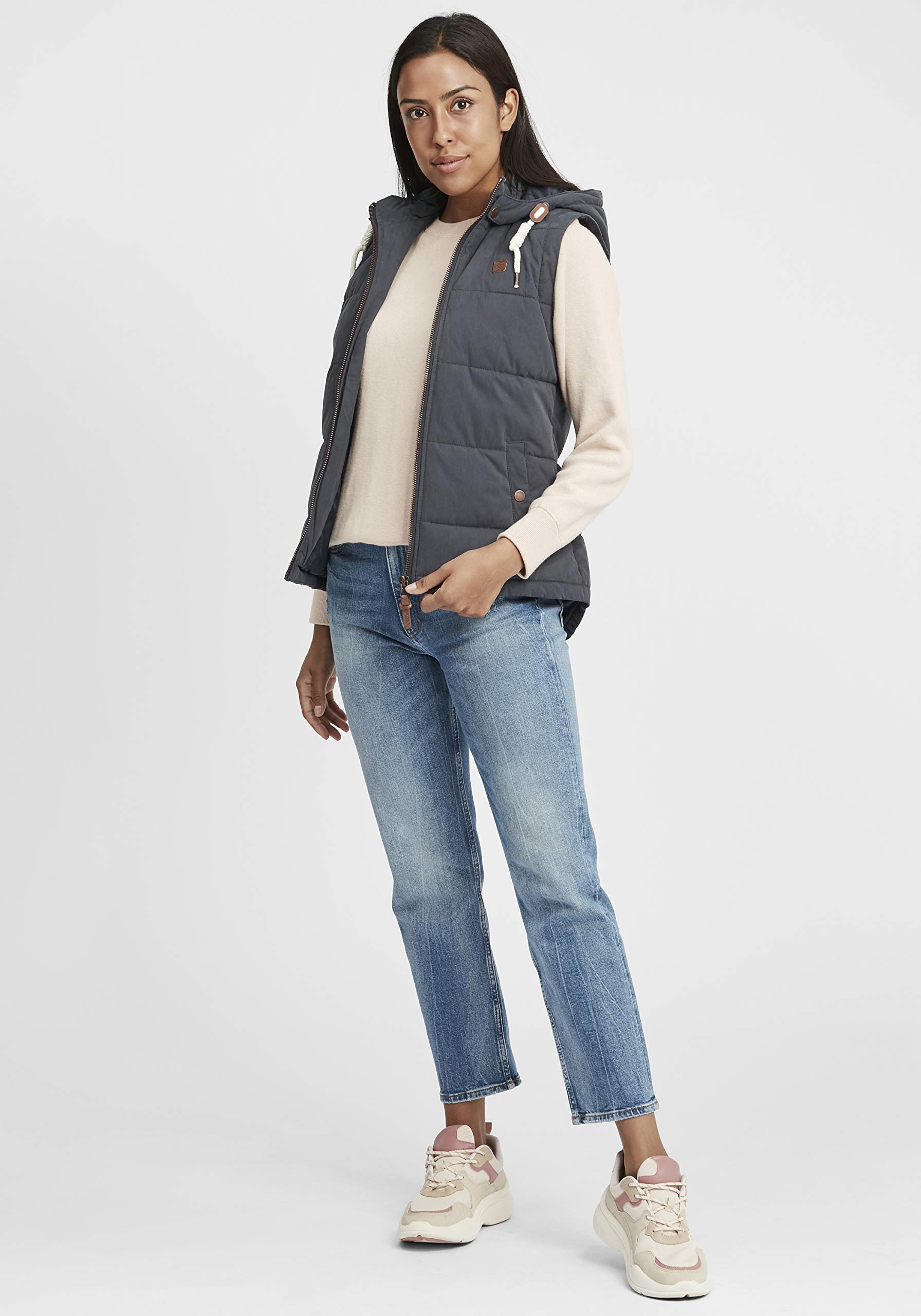 Desires Lew Doudoune sans Manches Gilet Veste pour Femme À Capuche