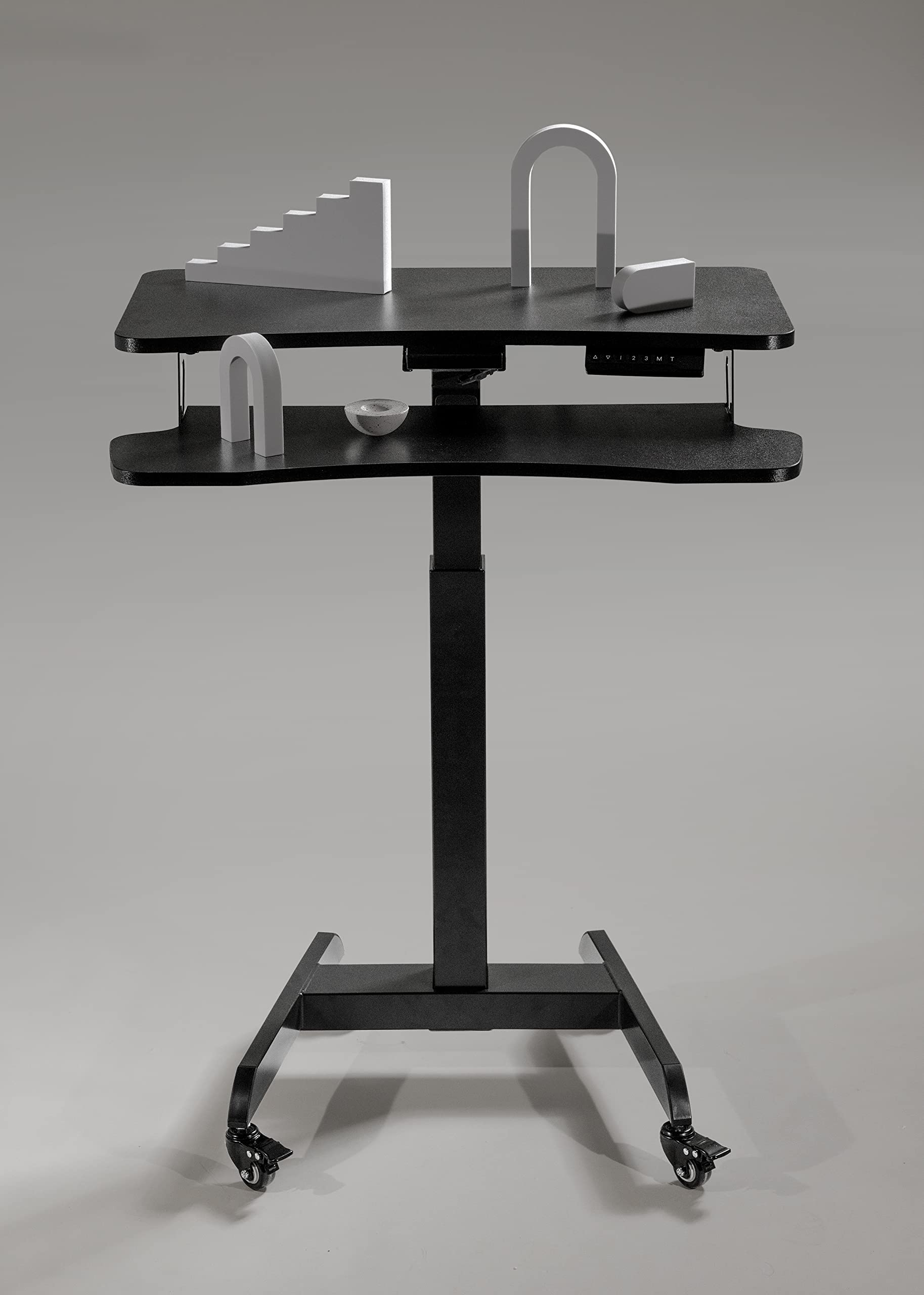 Devoko 140 x 60 cm höhenverstellbarer Stehtisch, Sitz-Steh-Bürotisch, Computertisch mit Memory-Funktion, stabiler Metallrahmen, leiser Betrieb, beige