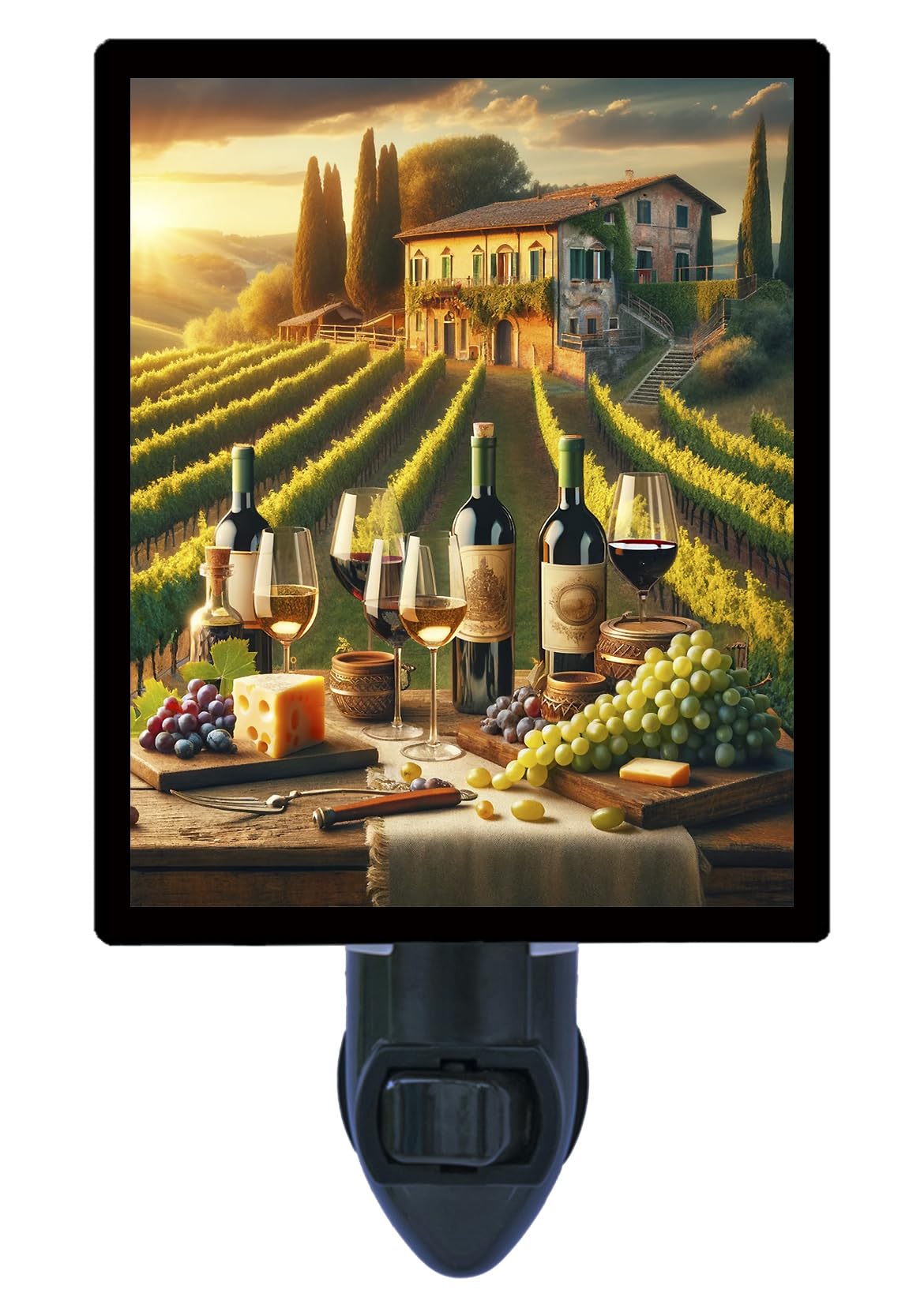 Italian Vineyard LED Photo Night Light Wine