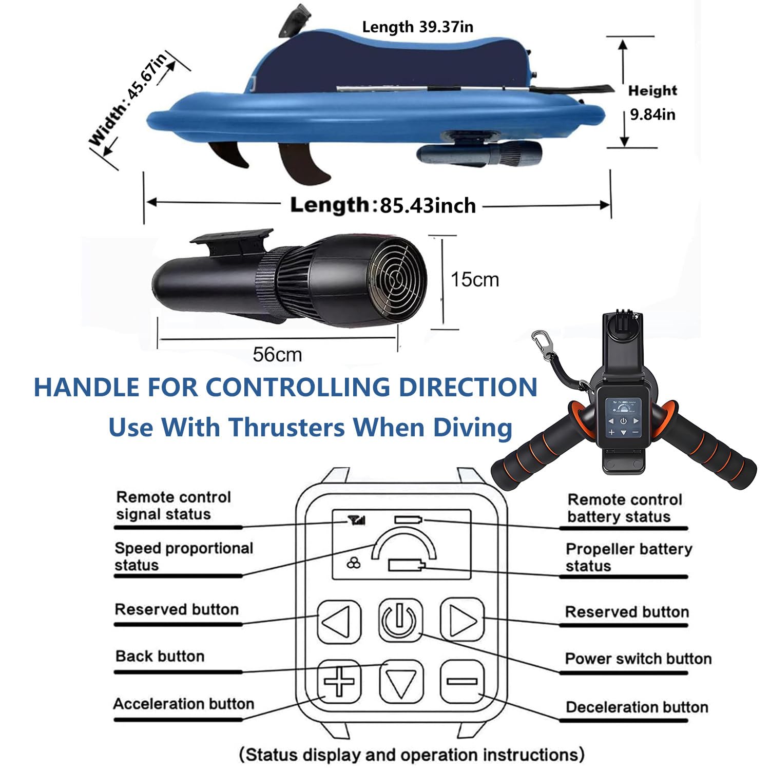 Moto acuática inflable eléctrica, kit de bote combinado inflable con motor SUP, propulsor a control remoto, bolsa de almacenamiento para asa y propulsor, capacidad máxima de 330 lb,500W10A