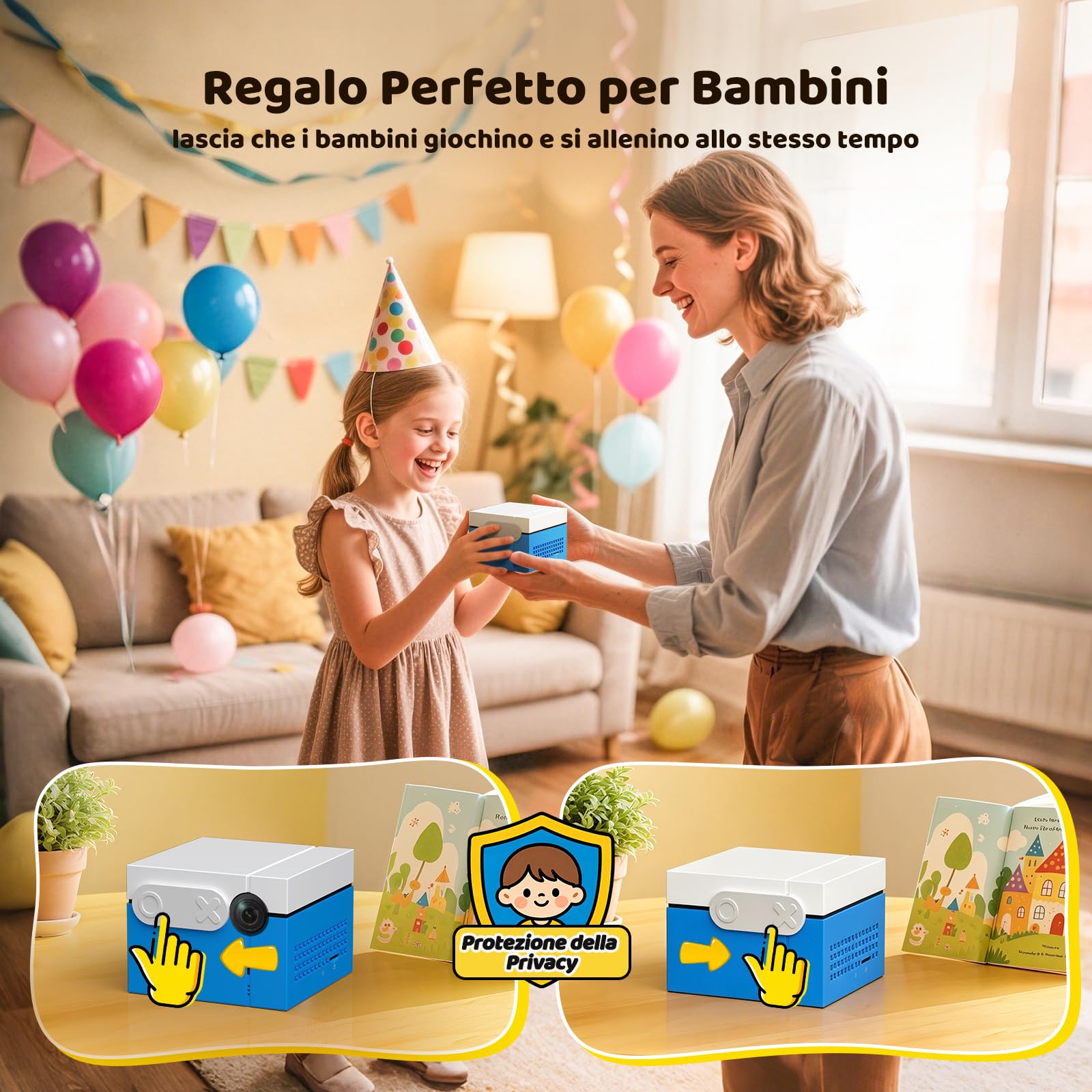 KINHANK MotionX Console di Gioco per Bambini e Famiglie, Console Videogiochi AI con Rilevamento del Movimento con Oltre 40 giochi Interattivi, Aggiornamenti Mensili, Plug & Play, Giocattolo Regalo