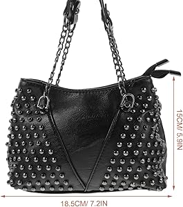 Borsa A Tracolla Con Borchie, Borsa A Mano In Pelle - Foto 2