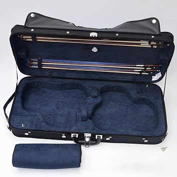 4/4 violin case, double violin case, put two violins at the same time, hold 4 bow sticks at the same time, piano case has strong pressure resistance, easy to carry