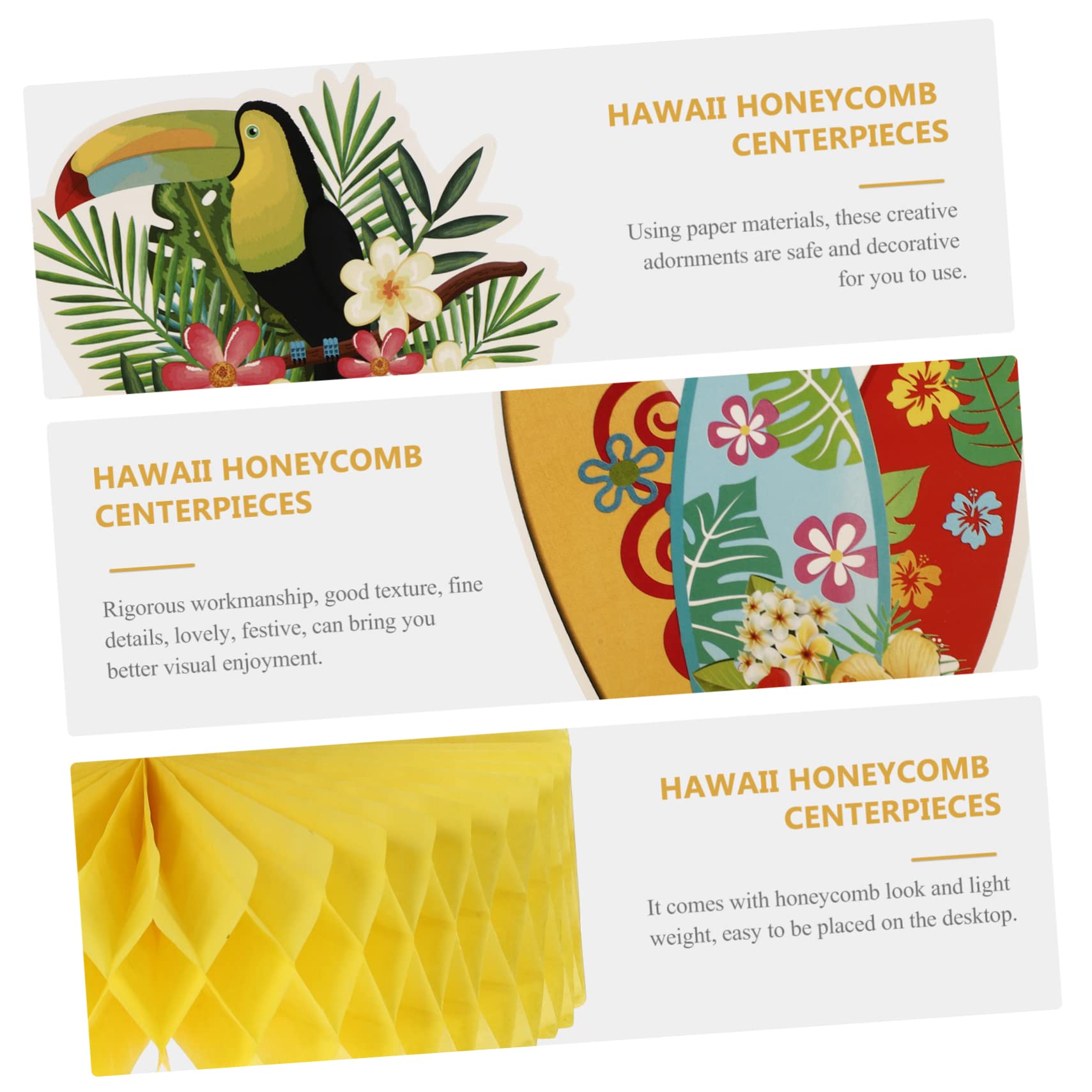 KOMBIUDA 2 Set Pendolo A Nido d'Ape Fenicottero Decorazioni Soffitto Favo Luau Centrotavola Arredamento Tiki Supporto per Cupcake Unicorno Piscina Decorazione Schermo Casa Carta 9 Pezzi * 2