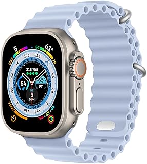 سوار أوشن لساعة آبل 49/45/44/42/41/40/38 ملم للرجال والنساء، سوار رياضي بديل من السيليكون الناعم لساعة آبل ألترا 2/ألترا آي ووتش السلسلة SE 9 8 7 6 5 4 3 2 1 من دلع موبايلك