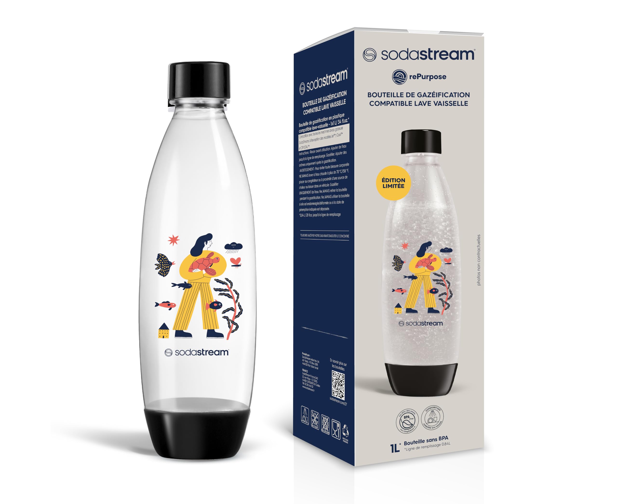 Bottiglie Riutilizzabili SodaStream Da 1L - Lavabili In Lavastoviglie, Per Acqua Frizzante, Conf. Da 2 - Foto 3