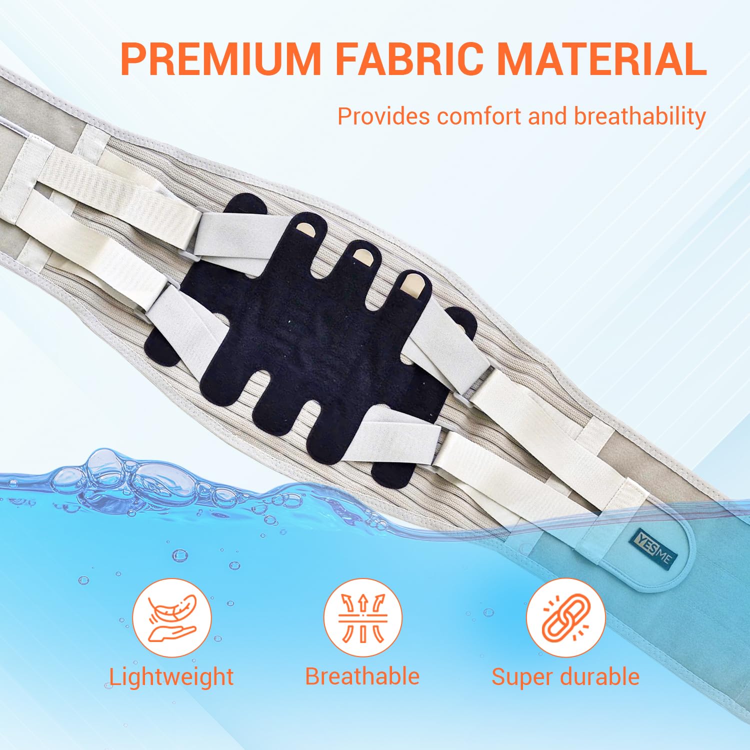 YESME Lower Back Brace Support for Men and Women, Improve Posture, Support Back Pain From Herniated Discs, Sciatica Pain, Stretchable And Breathable, Adjustable Size (Large)