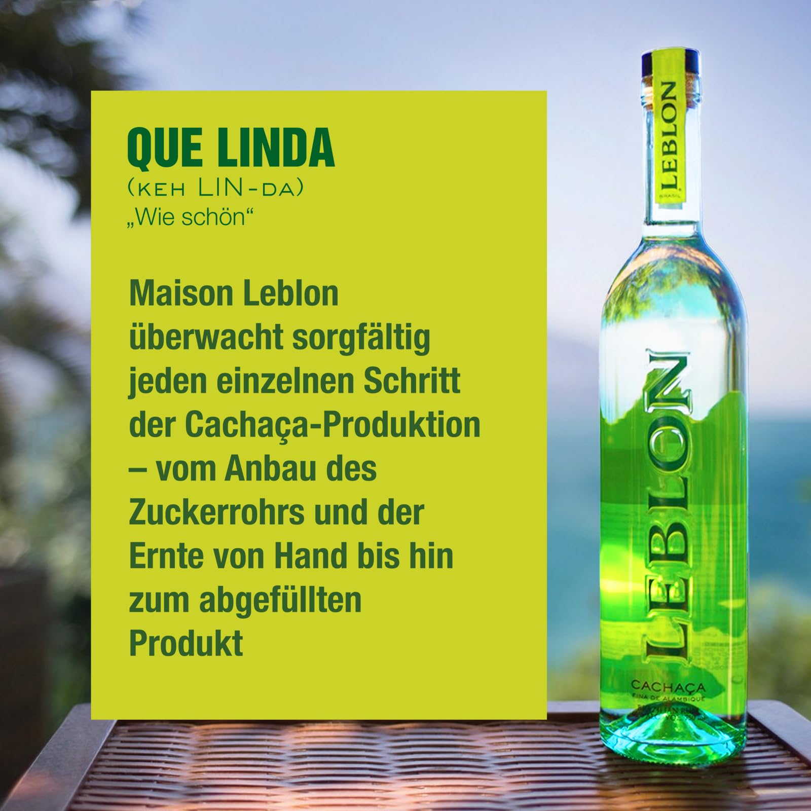 Leblon Cachaça, Premium Spirituose aus brasilianischem Zuckerrohr, handwerklich hergestellt, in französischen Cognac-Eichenfässern gereift, perfekt für Caipirinha Cocktails, 40 Vol %, 70 cl/700 ml